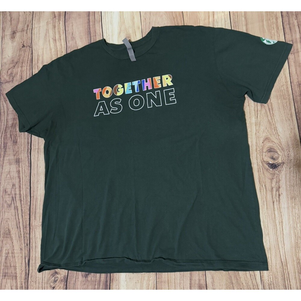 Starbucks Shirt "Together As One" Pride LGTBQ Coffee Green Unisex Size 2XL